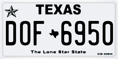 TX license plate DOF6950