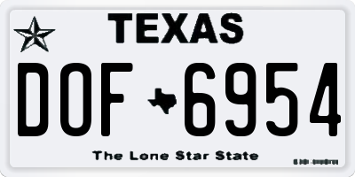 TX license plate DOF6954