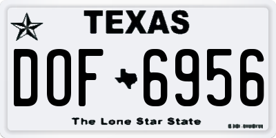 TX license plate DOF6956