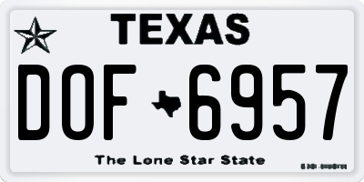 TX license plate DOF6957