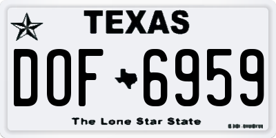 TX license plate DOF6959
