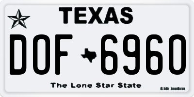 TX license plate DOF6960