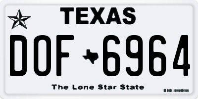 TX license plate DOF6964