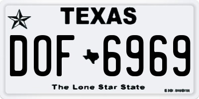TX license plate DOF6969