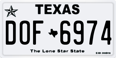 TX license plate DOF6974