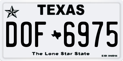 TX license plate DOF6975