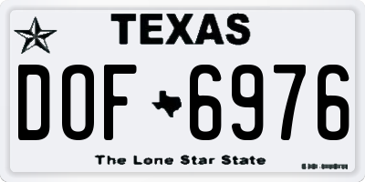 TX license plate DOF6976