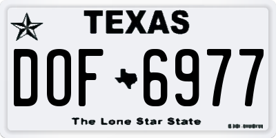 TX license plate DOF6977