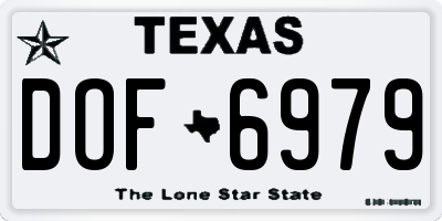 TX license plate DOF6979