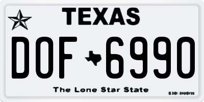 TX license plate DOF6990