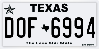 TX license plate DOF6994