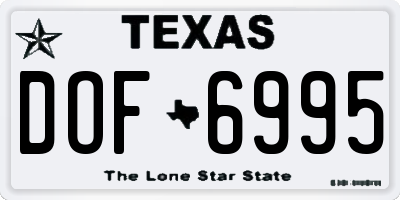TX license plate DOF6995