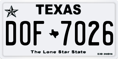 TX license plate DOF7026