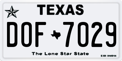 TX license plate DOF7029