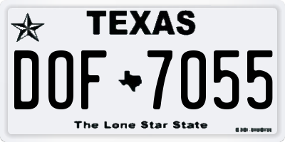 TX license plate DOF7055