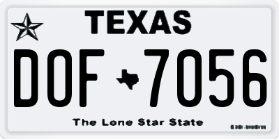 TX license plate DOF7056