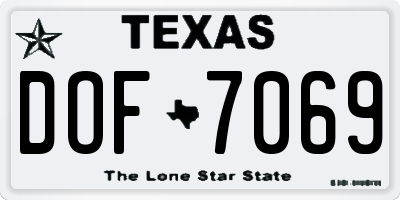 TX license plate DOF7069
