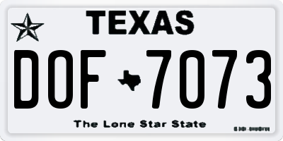 TX license plate DOF7073