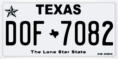 TX license plate DOF7082
