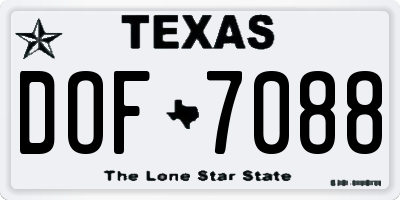 TX license plate DOF7088