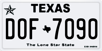 TX license plate DOF7090