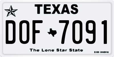 TX license plate DOF7091