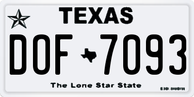 TX license plate DOF7093