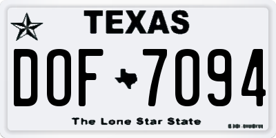 TX license plate DOF7094