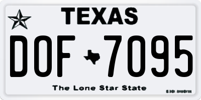 TX license plate DOF7095