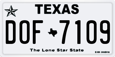 TX license plate DOF7109