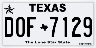 TX license plate DOF7129