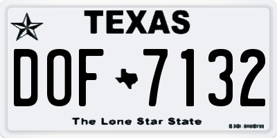 TX license plate DOF7132