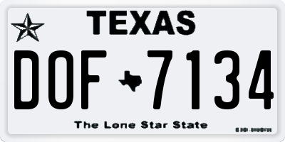 TX license plate DOF7134
