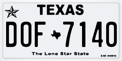 TX license plate DOF7140