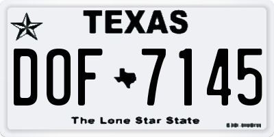 TX license plate DOF7145