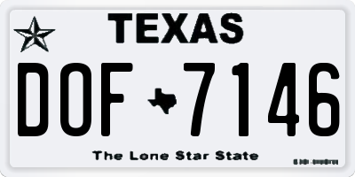 TX license plate DOF7146