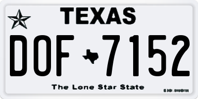TX license plate DOF7152
