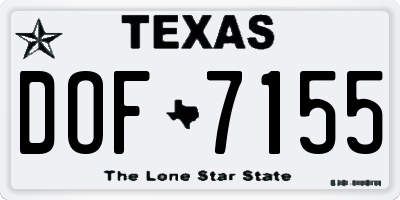 TX license plate DOF7155