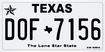 TX license plate DOF7156