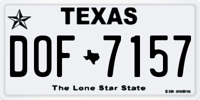 TX license plate DOF7157
