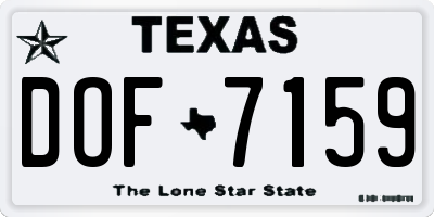 TX license plate DOF7159