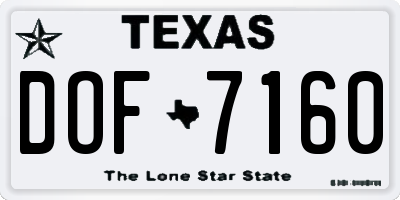 TX license plate DOF7160
