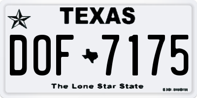 TX license plate DOF7175