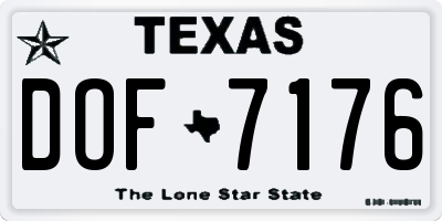 TX license plate DOF7176