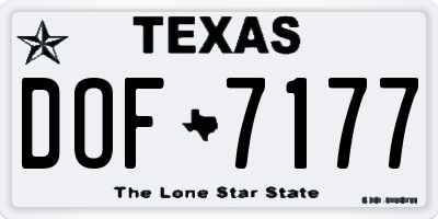 TX license plate DOF7177