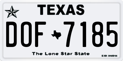 TX license plate DOF7185