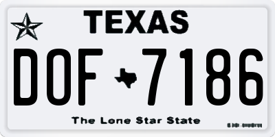TX license plate DOF7186