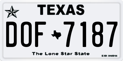 TX license plate DOF7187