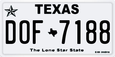 TX license plate DOF7188
