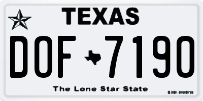 TX license plate DOF7190